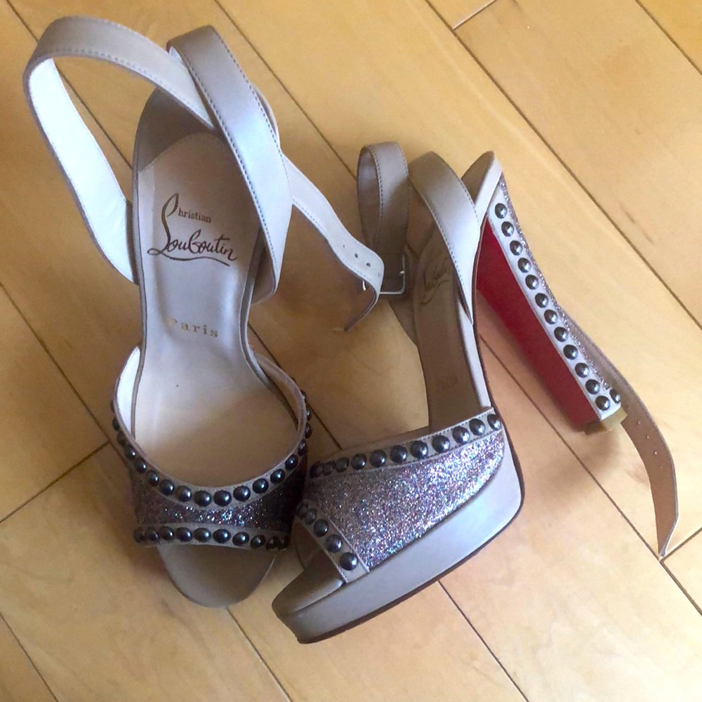 Like New Christian Louboutin Strappy Heels